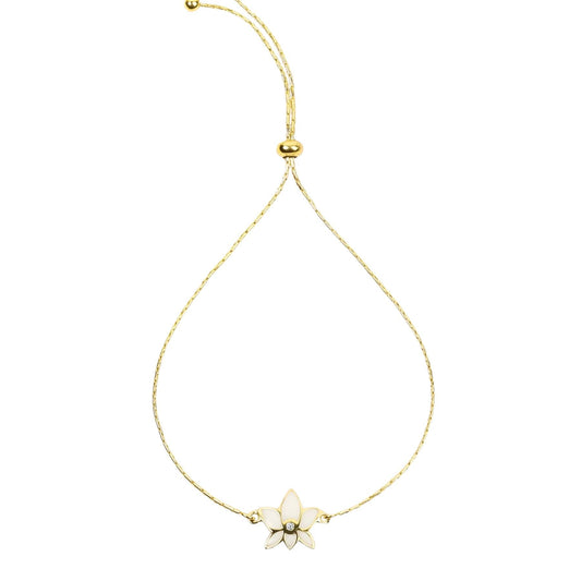 In Full Bloom Diamond Lotus Charm Bracelet