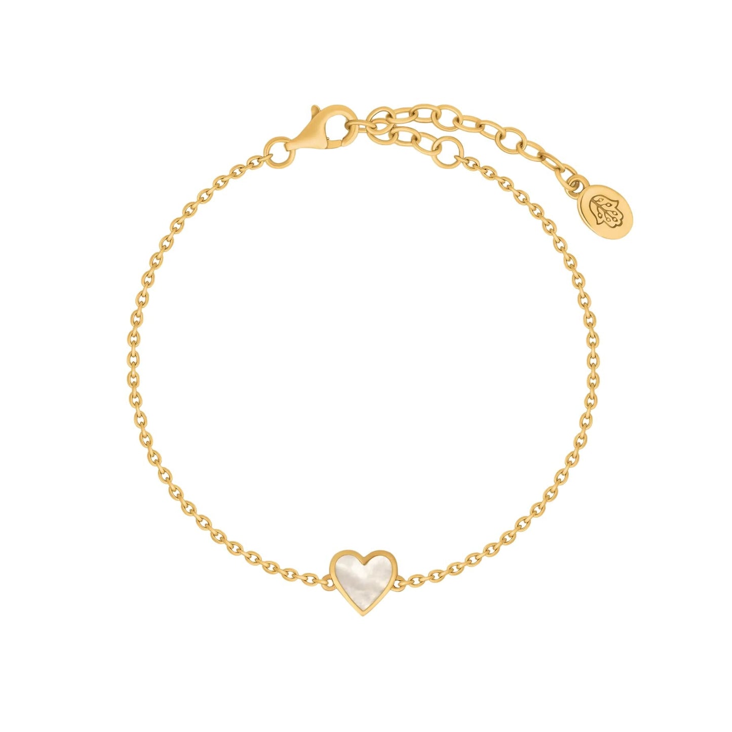 Harmonious Spirit Mother of Pearl Gold Heart Bracelet