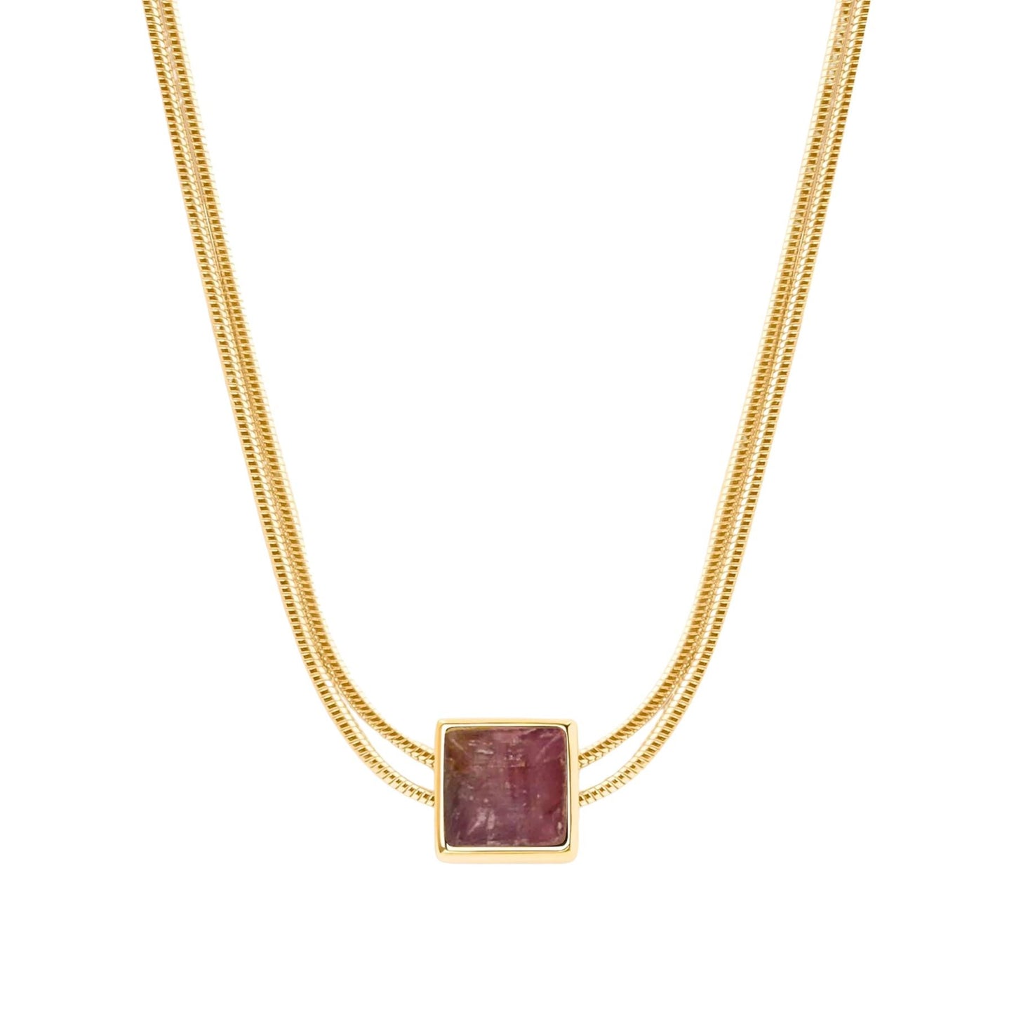 Charm & Harmonize - Pink Tourmaline Evil Eye October Birthstone Necklace