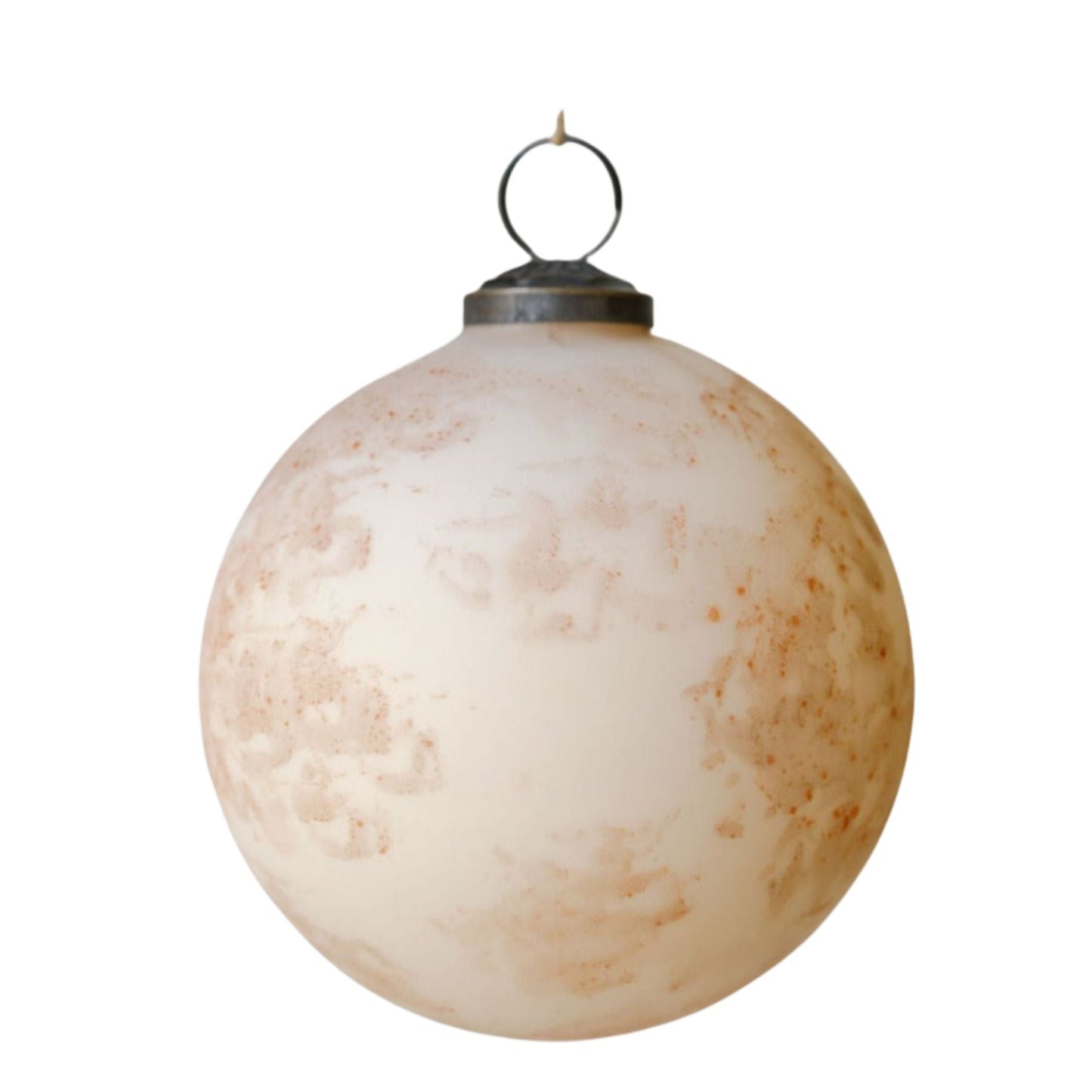 Handcrafted Cream Marbleized Glass Ornaments
