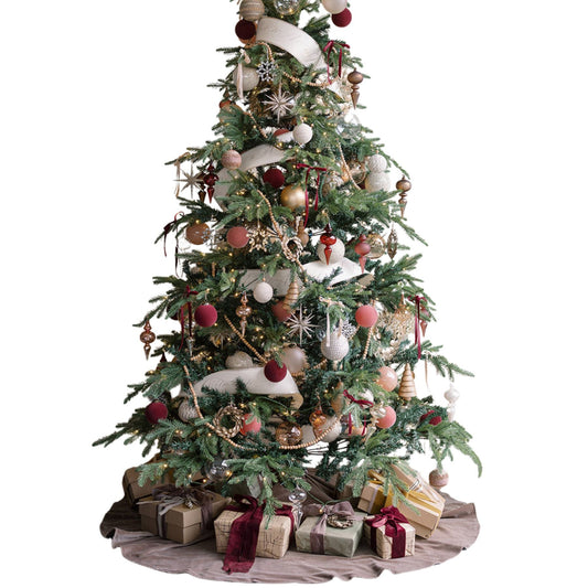 Luxury Handcrafted Velvet Tree Skirt in Rich Espresso Color