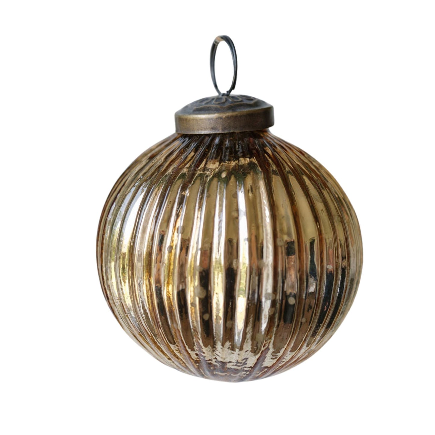 Handcrafted Antique Gold Mercury Glass Ornaments