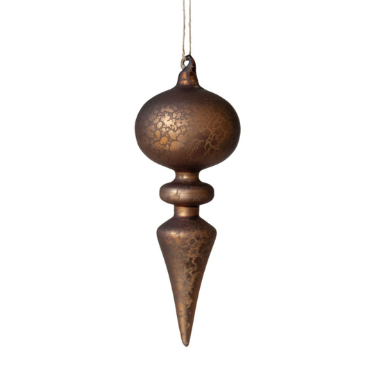 Elegant Neutral Glass Finial Ornaments