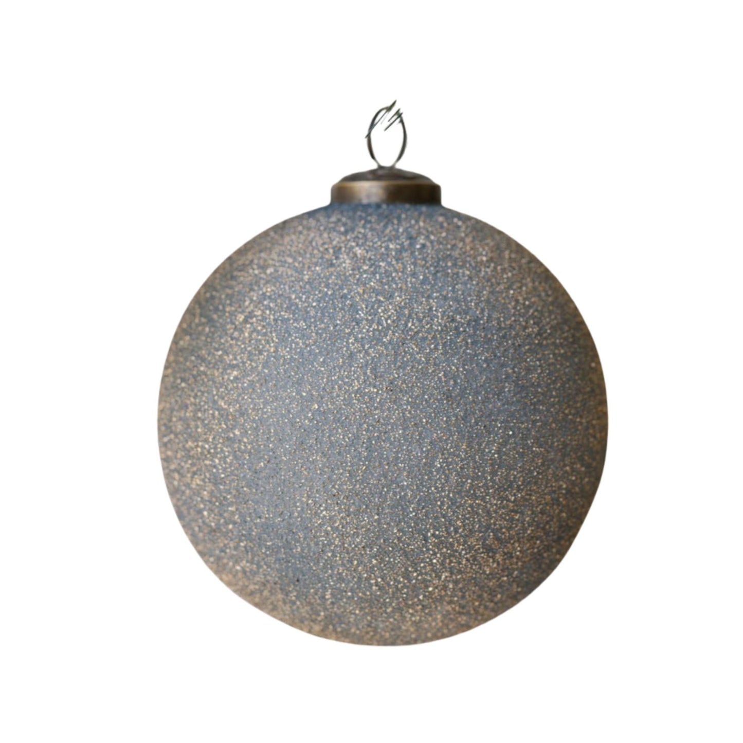 Handcrafted Slate Blue Glass Ornament