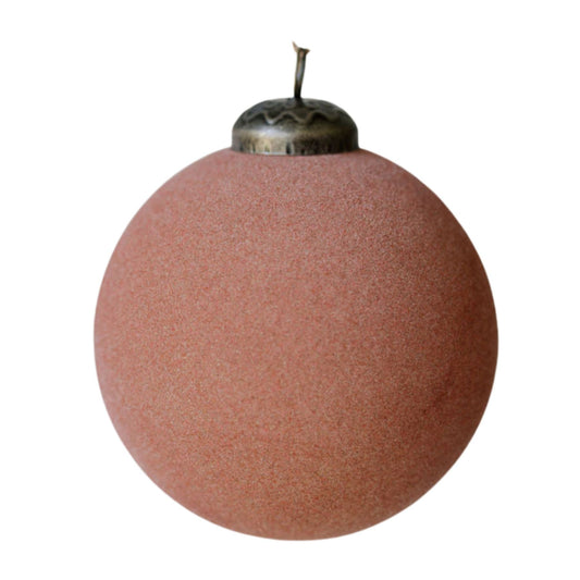 Flocked Vintage Rose Glass Ornaments