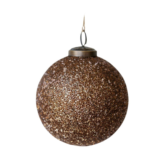 Handcrafted  Antique Bronze Beaded Glass Ornaments