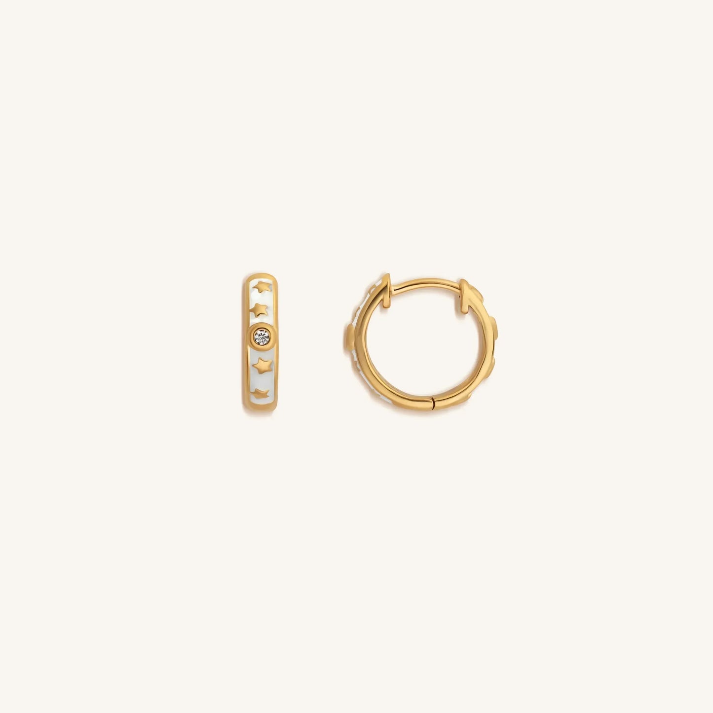 Ethereal Existence Gold Star Hoop Earrings