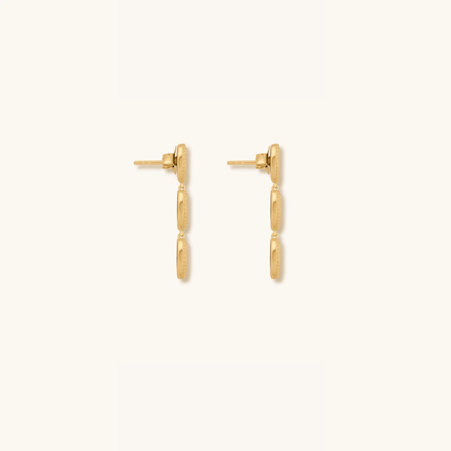 Triple Blessings Evil Eye Mother of Pearl Earrings