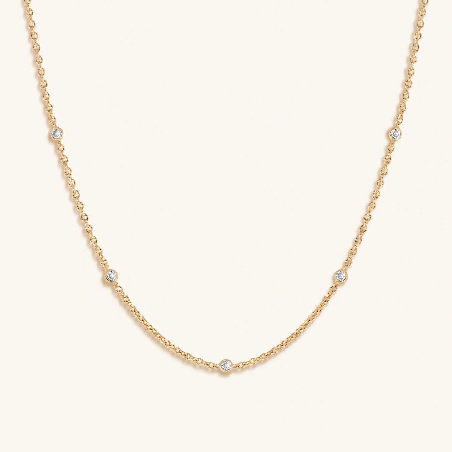 Starry Skies CZ Crystal Gold Necklace