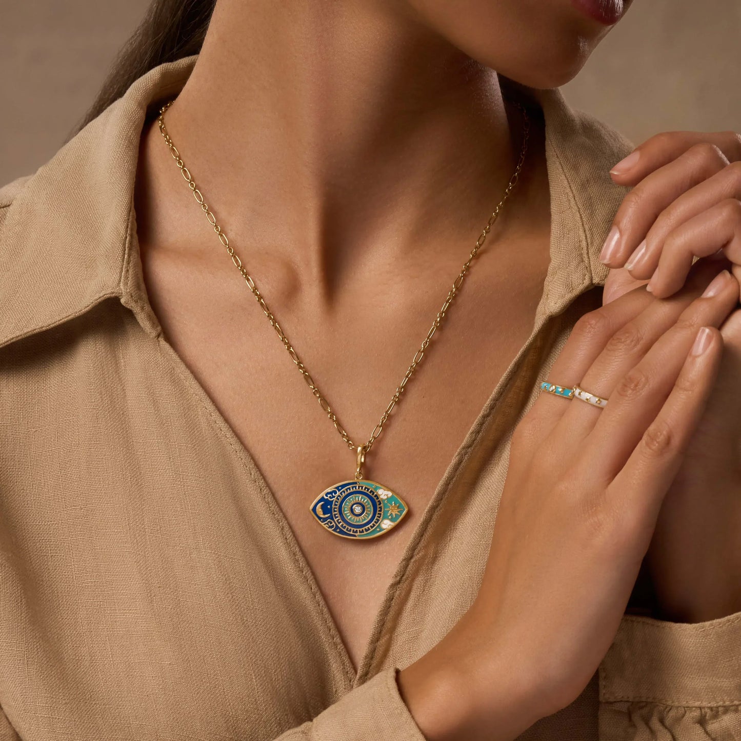 Universal Consciousness Evil Eye Charm Necklace