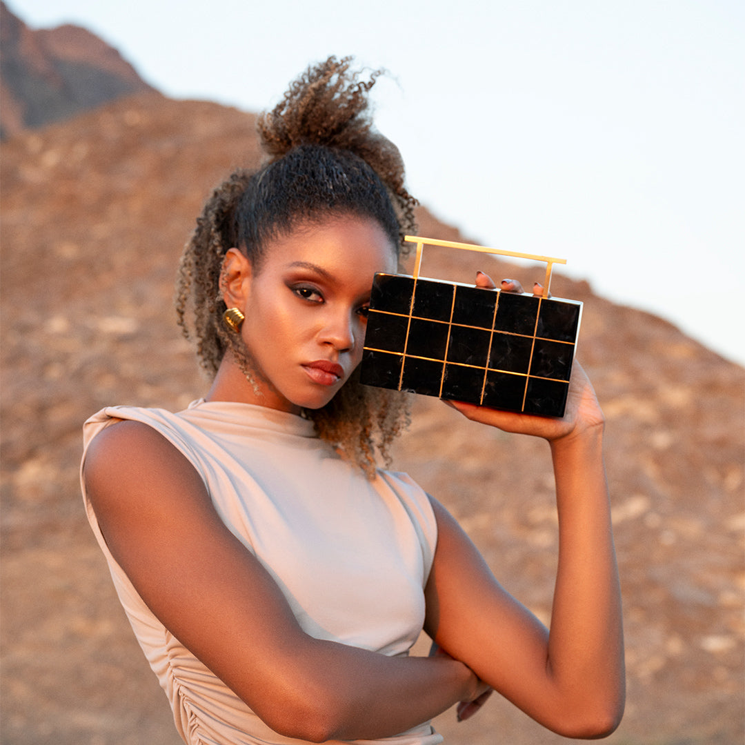 Onyx Crystalline Clutch
