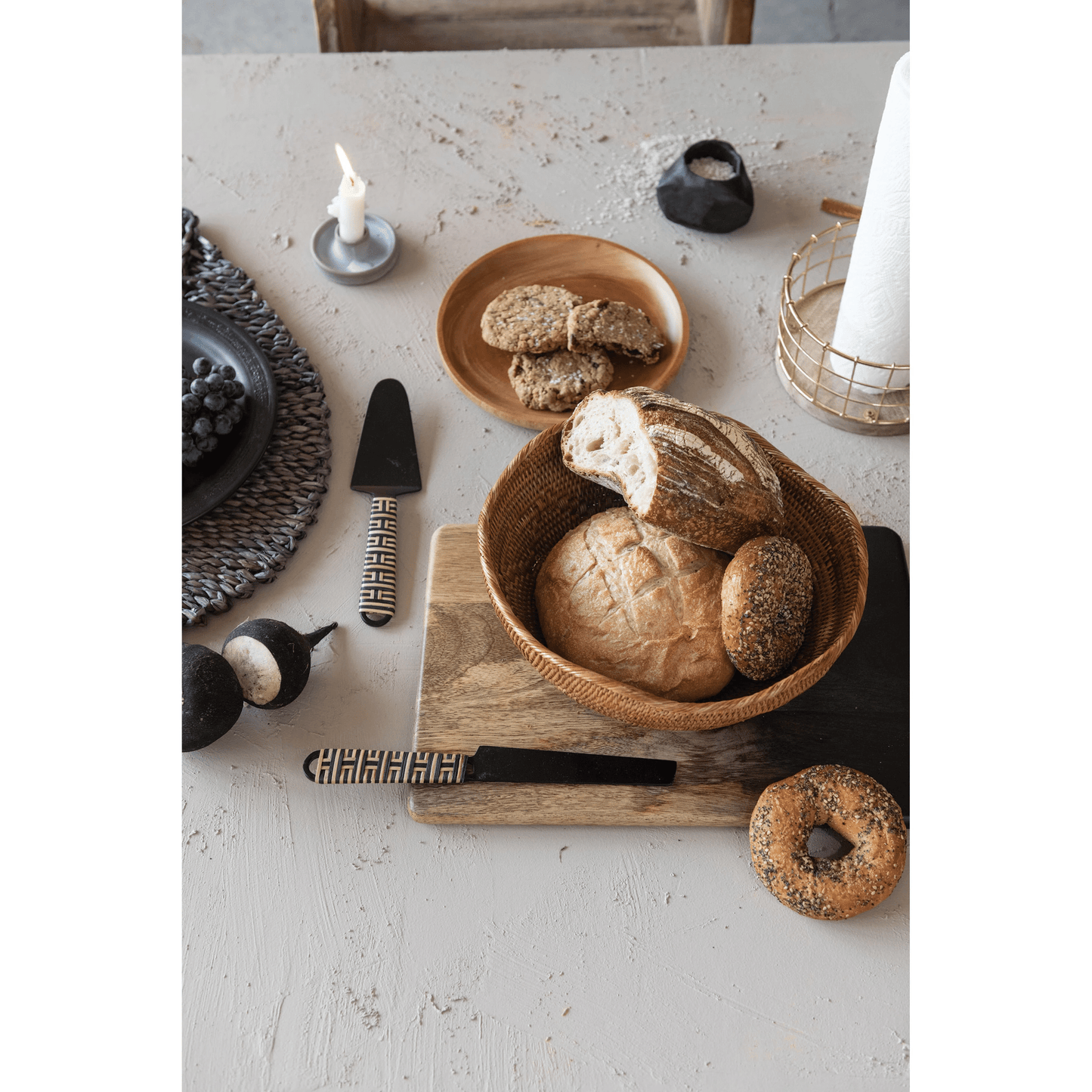 Reactive Glaze Stoneware Taper Candle Holders, Set of 2