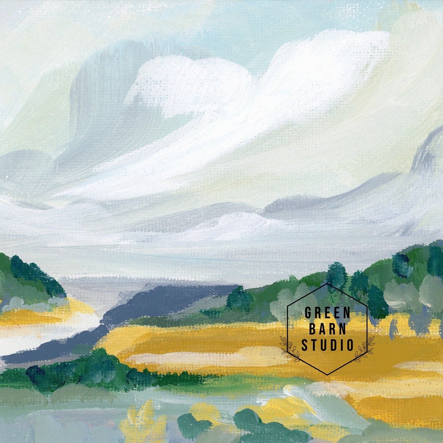 Autumn Sky over the Beach, Luxe Framing with Oversized Mat