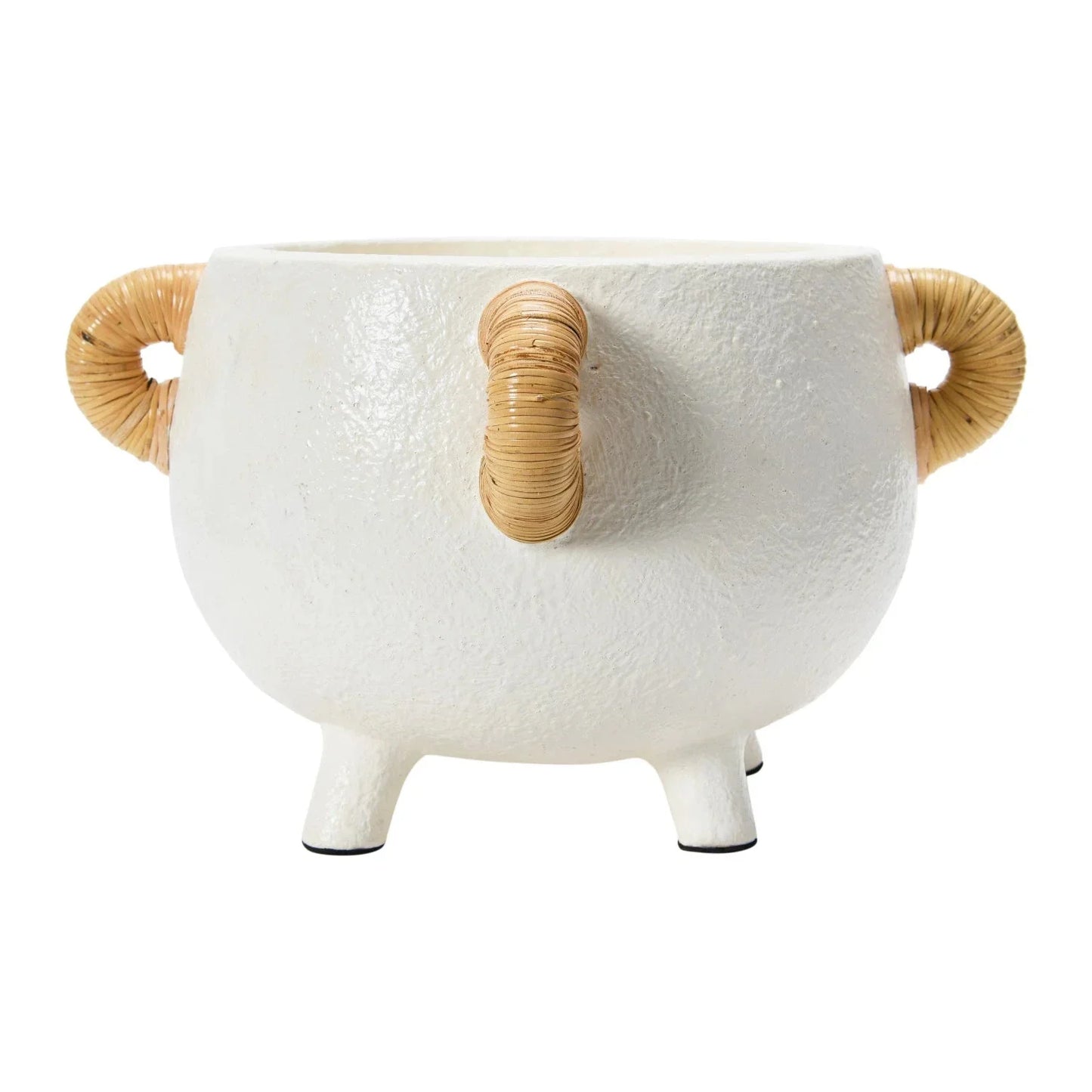 Wren Terracotta Planter with Rattan Handles