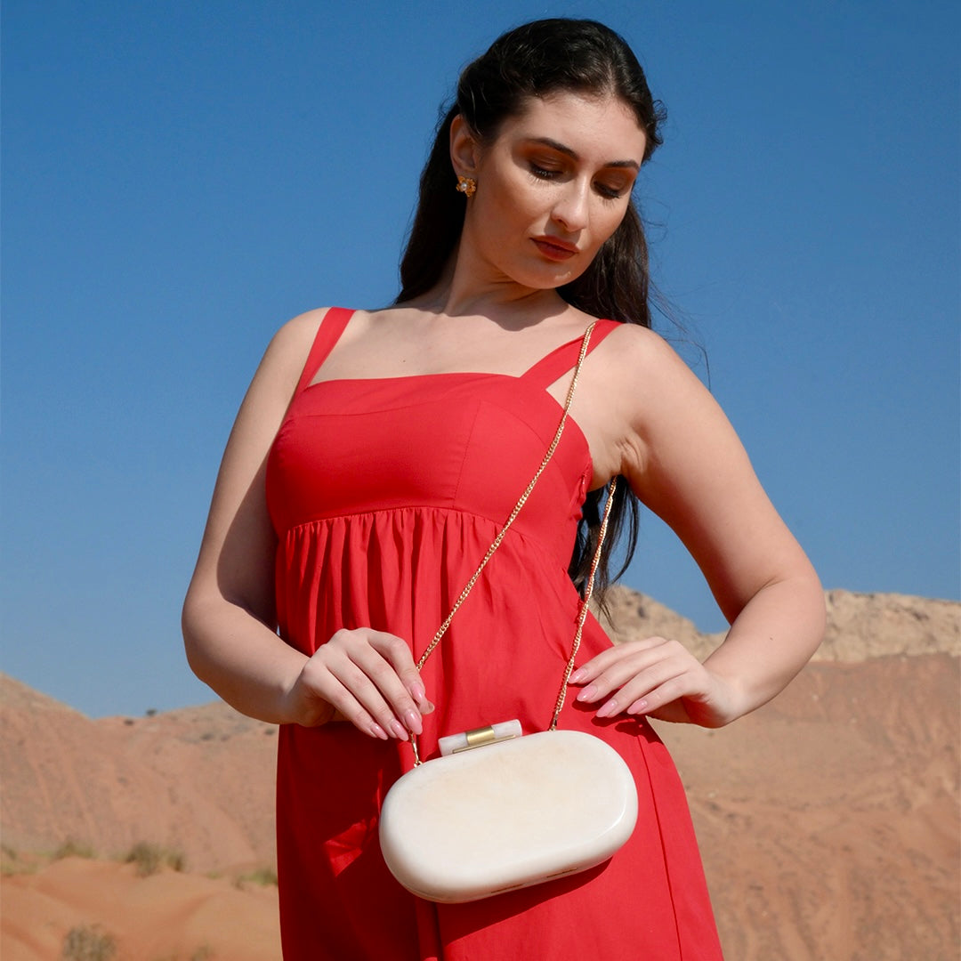 Pearl Ethereal Capsule Clutch