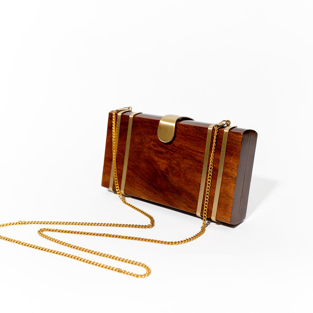 Wooden Opulent Clutch